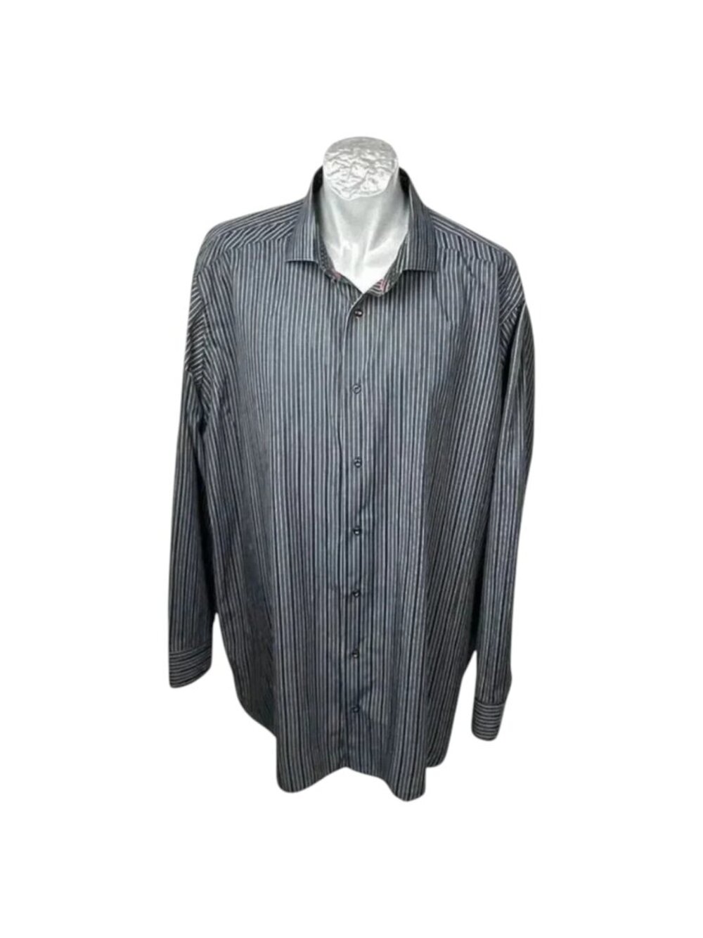 NXT Black Gray Stripe Shirt Size 3X  TALL‎ LS Big Man